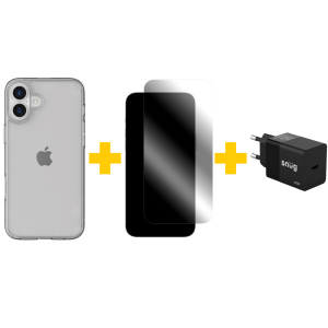 Apple iPhone 16 Plus Bundle 2 – Phone Case / Wall Charger / Screenguard